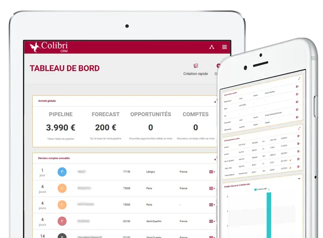 Profitez d'une navigation optimale et fluide sur tous supports : mobile, tablette et poste de bureaux, votre CRM toujours présent