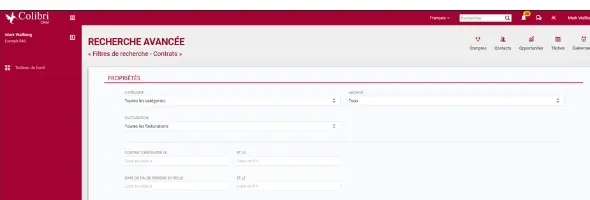 Recherchez facilement vos contrats clients en définissant des filtres précis pertinents