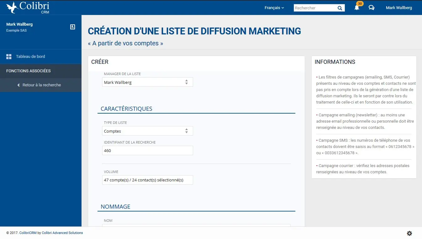 Développez vos ventes en créant des listes de diffusion marketing pour toutes vos campagnes Emailing, SMS et courrier.